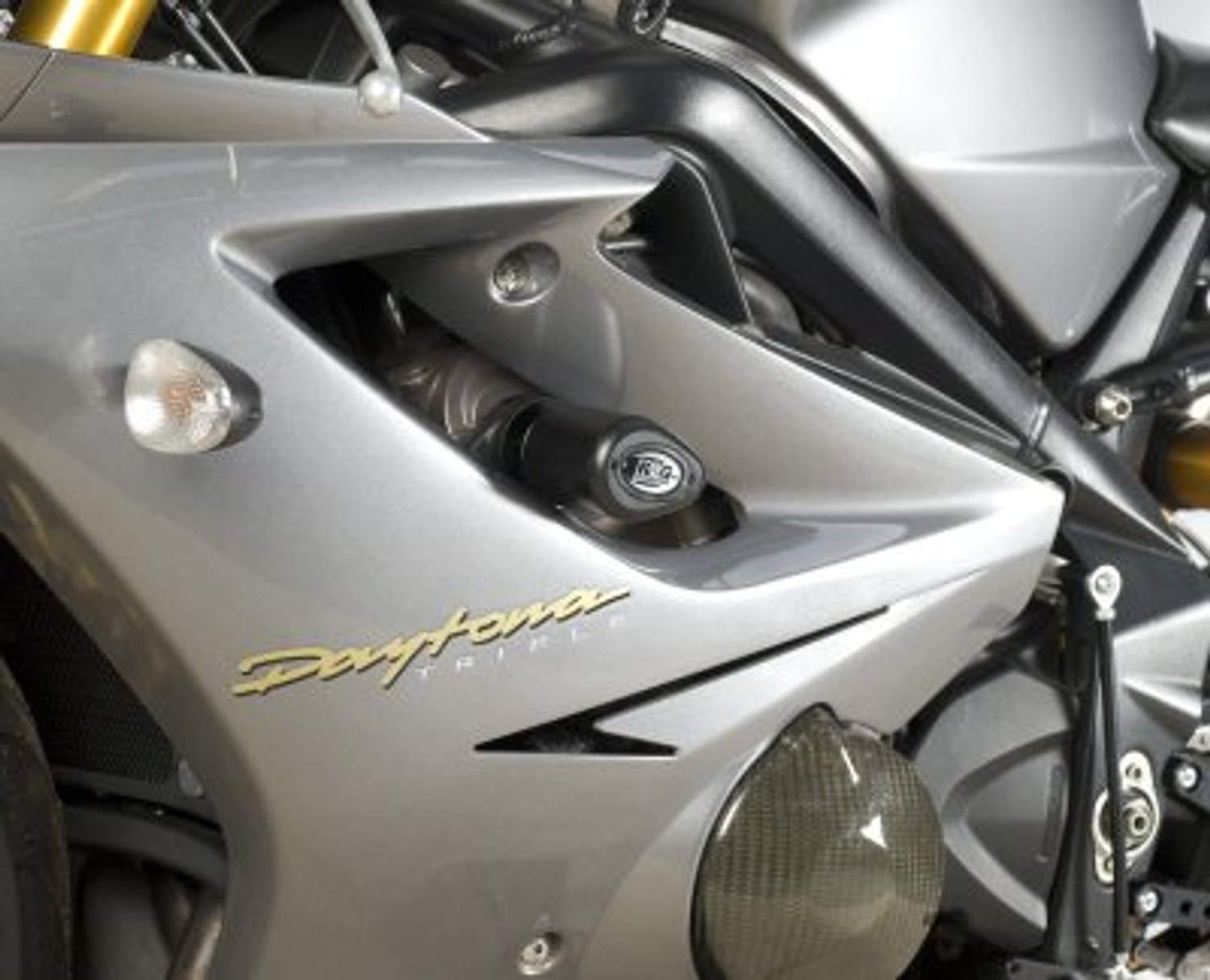 R&G Racing Aero no-cut Frame Sliders (standard road version) for Triumph 675 Daytona '06-'12 R&G Racing Aero no-cut Frame Sliders (standard road version) for Triumph 675 Daytona '06-'12